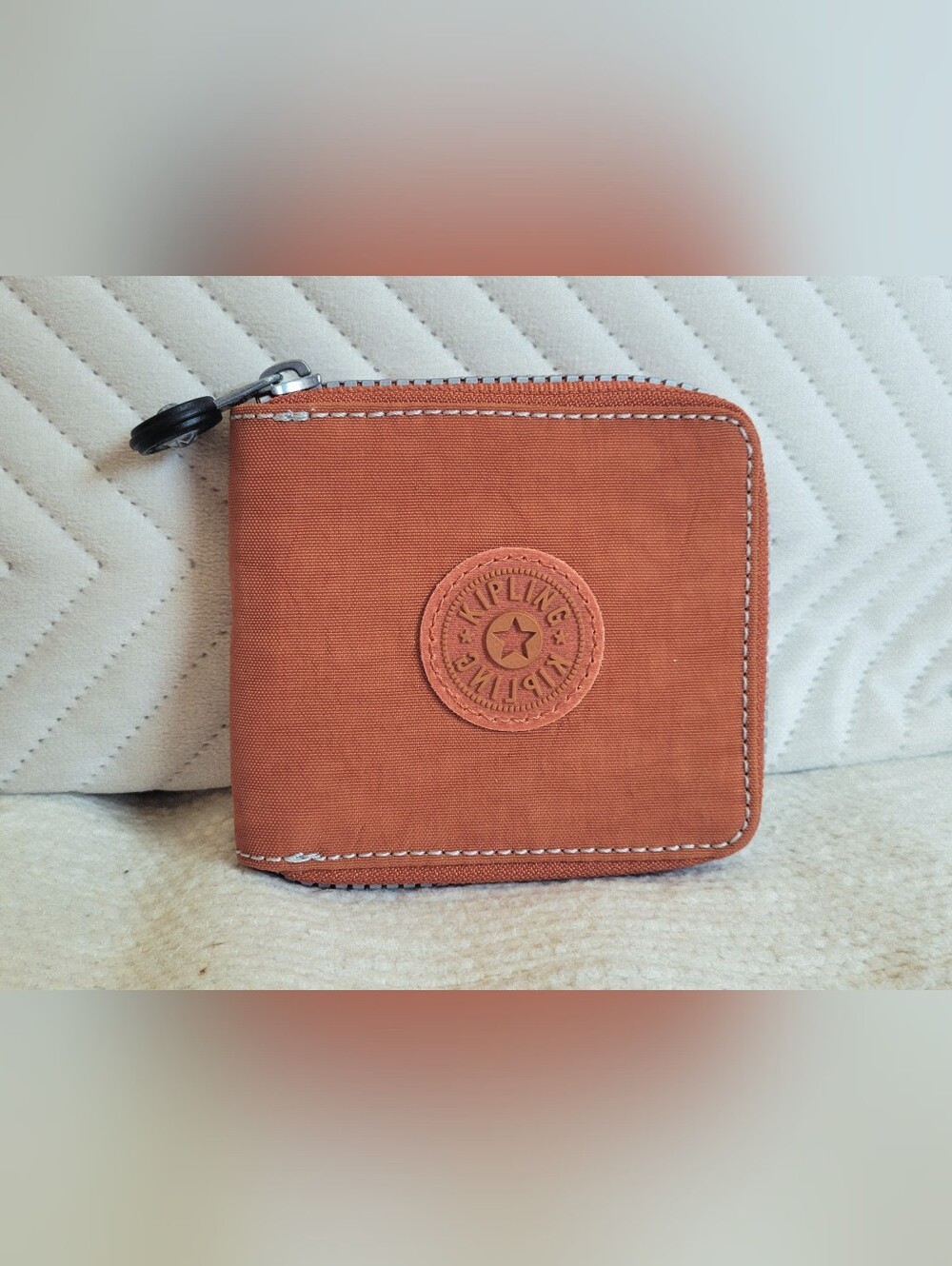 Kipling Orange Zip-Around Compact Wallet